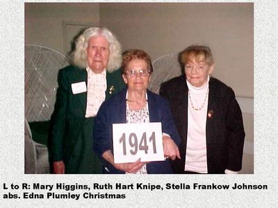 Class of 1941
Mary Higgins; Ruth Hart Knipe; Stella Frankow Johnson
Keywords: 1941 higgins hart knipe frankow johnson