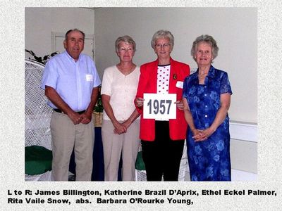 Class of 1957
James Billington; Katherine Brazil D'Aprix; Ethel Eckel Palmer; and Rita Vaile Snow
Keywords: 1957 billingt brazi d'apr eckel palmer vaile snow