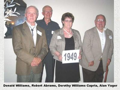 Class of 1949
Donald Williams; Robert Abrams; Dorothy Willson Capria; and Alan Yager
Keywords: 1949 williams abrams capria yager