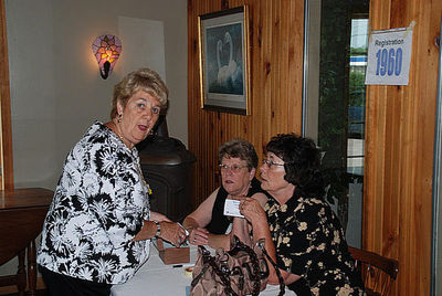 2010 Banquet Class of 1960
Registration Table for 1960 - Barb O'Rourke Young, `57; Joanne O'Rourke Narolis, `60; Betty Burke Abbott, `60
