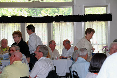 2012 Banquet
Standing at the right: Patricia Finnerty Spellicy, `53
Seated at rear: Carl Elmendorf, Tom Young, `53
